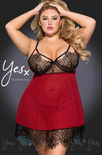 Load image into Gallery viewer, YesX YX958Q Black/Red Babydoll Set
