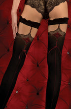 Load image into Gallery viewer, Ballerina 346 Hold Ups Nero (Black) / Red