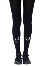 Load image into Gallery viewer, Zohara "Nice Kitty" White Print Tights