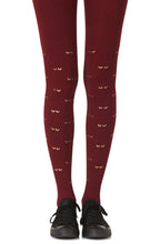 Load image into Gallery viewer, Zohara "Daydreaming" Burgundy Print Tights