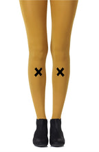 Load image into Gallery viewer, Zohara "If You Like Piña Coladas" Mustard Print Tights
