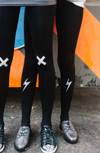 Load image into Gallery viewer, Zohara "Electric Feel" Silver Print Tights