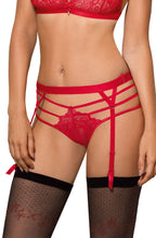 Load image into Gallery viewer, Roza Cyria Red Suspender Belt