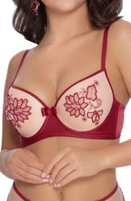 Load image into Gallery viewer, Roza Mehendi Push Up Bra Claret