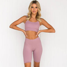 Load image into Gallery viewer, Quick-Drying Running Seamless High Elastic Sports Bra Fifth Pants Fitness Shorts Suit Yoga Clothes for Women
