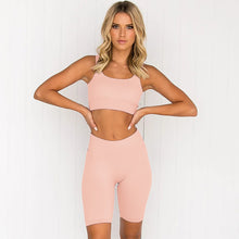 Load image into Gallery viewer, Quick-Drying Running Seamless High Elastic Sports Bra Fifth Pants Fitness Shorts Suit Yoga Clothes for Women
