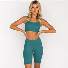 Load image into Gallery viewer, Quick-Drying Running Seamless High Elastic Sports Bra Fifth Pants Fitness Shorts Suit Yoga Clothes for Women
