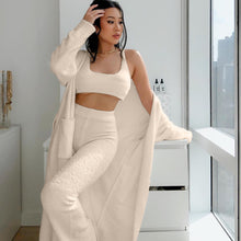 Load image into Gallery viewer, Women＇s Clothes Casual Fashion Plush Lace-up Long Cardigan Belted Bathrobe Homewear Coat

