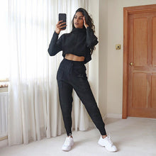 Load image into Gallery viewer, All-Match Turtleneck Navel Sports Casual Simple Style Sweater Suit
