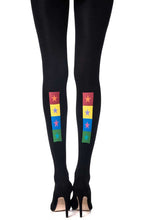Load image into Gallery viewer, Zohara &quot;United Colors&quot; Black Print Tights
