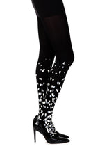 Load image into Gallery viewer, Zohara "Queen Of Hearts" Black Print Tights
