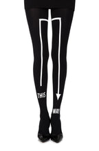 Load image into Gallery viewer, Zohara "This Way" Black Print Tights
