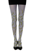Load image into Gallery viewer, Zohara "Going Bananas" Grey Print Tights
