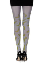 Load image into Gallery viewer, Zohara "Going Bananas" Grey Print Tights
