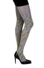 Load image into Gallery viewer, Zohara "Going Bananas" Grey Print Tights
