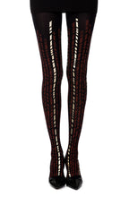 Load image into Gallery viewer, Zohara "Cross It" Burgundy/Gold Print Tights
