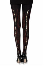 Load image into Gallery viewer, Zohara "Cross It" Burgundy/Gold Print Tights
