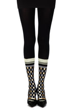 Load image into Gallery viewer, Zohara &quot;Happy Socks&quot; Black Print Tights
