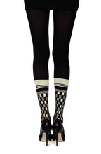 Load image into Gallery viewer, Zohara &quot;Happy Socks&quot; Black Print Tights
