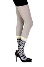 Load image into Gallery viewer, Zohara &quot;Happy Socks&quot; Grey/Multi Print Tights
