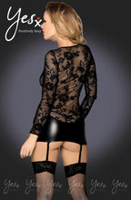 Load image into Gallery viewer, YesX YX942 Black 3pc Dress, Thong &amp; Stockings
