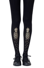 Load image into Gallery viewer, Zohara &quot;If You Like Piña Coladas&quot; Gold Print Tights
