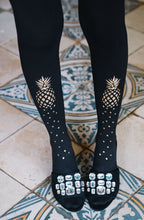 Load image into Gallery viewer, Zohara &quot;If You Like Piña Coladas&quot; Gold Print Tights
