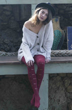 Load image into Gallery viewer, Zohara &quot;Daydreaming&quot; Burgundy Print Tights
