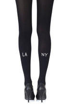 Load image into Gallery viewer, Zohara &quot;East West&quot; Black Tights
