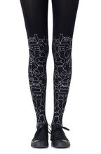 Load image into Gallery viewer, Zohara &quot;Cat Lady&quot; Light Grey Print Tights
