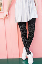 Load image into Gallery viewer, Zohara &quot;Cat Lady&quot; Light Grey Print Tights
