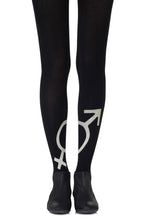 Load image into Gallery viewer, Zohara &quot;Mars + Venus&quot; Light Grey Print Tights
