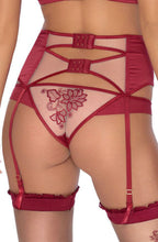 Load image into Gallery viewer, Roza Mehendi Suspender Belt Claret

