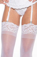 Load image into Gallery viewer, Shirley of Hollywood 90026 Lace Top Stockings White
